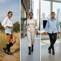 Tuhoomall Western Cowboy Boots, Chunky Block Heel, Embroidered Design, Mid Calf Length, Fashion Casual, Perfect for Performances and Everyday Wear