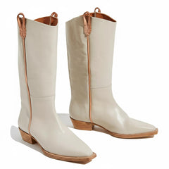 Tuhoomall Western Snip Toe Ankle Boots for Women, Classic All-Season Chunky Heel Rubber Sole, Easy Slip-On Design, Perfect for Casual and Office Wear