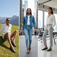 Tuhoomall Comfortable Almond Toe Flats with Studs for Fashion, Office, and Casual Outings - Durable Leather Upper and Easy Slip-On Design