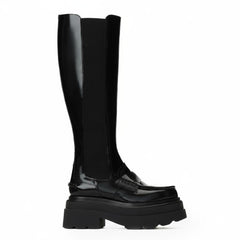 Tuhoomall Comfortable Chunky Heeled Ankle Boots With Elastic Sides For Casual, Work, Party And Everyday Wear Tuhoomall