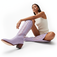 Tuhoomall Western Mid Calf Boots for Women, Embroidered Vegan Leather, Casual Chunky Heel, Spring Autumn Winter Fashion