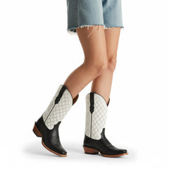 Tuhoomall Western Cowboy Boots for Women, Comfort Mid-Calf Boot with Embroidered Design, Chic and Casual Style for All Seasons