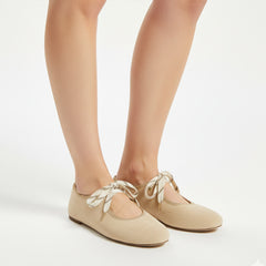 Tuhoomall Comfortable Casual Flat Shoes for Work and Everyday Wear - Low Top Round Toe Design with Rubber Sole in Solid Color