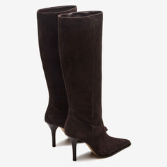 Tuhoomall Fashion Knee-High Boots for Women, Stylish Casual Wear with Chunky Heels and Zipper Detail, Versatile for Work and Everyday Use