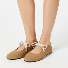 Tuhoomall Comfortable Casual Flat Shoes for Work and Everyday Wear - Low Top Round Toe Design with Rubber Sole in Solid Color