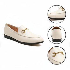 Tuhoomall Comfortable Flat Loafers for Women, Classic Design with Metal Buckle, Perfect for Office, Casual and Everyday Wear