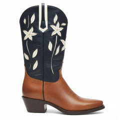 Tuhoomall Western Style Comfortable Ankle Boots with Embroidery for Casual Daily Wear, 4.5 cm Chunky Heel, All-Season Women’s Footwear