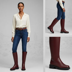 Tuhoomall Fashion Comfort Knee High Boots for Women - Low Heel Zipper Closure, Stylish for Office and Travel, Timeless Solid Color Design