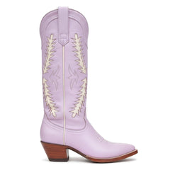 Tuhoomall Western Mid Calf Boots for Women with Rubber Sole, 5.1 cm Chunky Heel, Stylish Embroidery for Casual and Office Wear