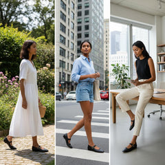 Tuhoomall Comfortable Flat Shoes For Women, Classic Office Style, Adjustable Buckle, Solid Color Design, Perfect For Spring And Summer