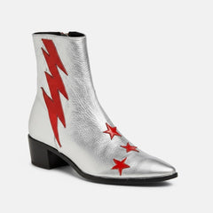 Tuhoomall Pointed-Toe Chunky Heel Ankle Booties with Zipper Closure - Fashionable Floral Applique Design for Parties and Everyday Wear