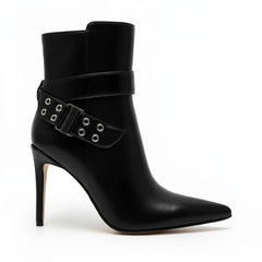 Tuhoomall Fashion Ankle Boots for Women with Cross Strap Design, Stiletto Heel, Studded Detail, Perfect for Casual and Office Wear