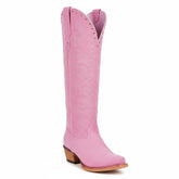 Tuhoomall Western Mid-Calf Boots for Women with Chunky Heel, Zipper Closure, Embroidered Faux Suede and Rivets, Casual Fashion for All Seasons Tuhoomall