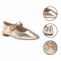 Tuhoomall Comfortable Flat Shoes For Women, Classic Office Style, Adjustable Buckle, Solid Color Design, Perfect For Spring And Summer