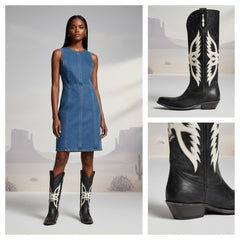 Tuhoomall Comfortable Western Knee High Boots with Animal Print and Embroidery for Parties and Casual Vintage Style