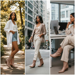 Tuhoomall Rhinestone Embellished Ankle Boots for Women, Chunky Heel 6.5 cm, Slip-On Pointed Toe Short Booties for Parties and Weddings