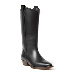 Tuhoomall Western Snip Toe Ankle Boots for Women, Classic All-Season Chunky Heel Rubber Sole, Easy Slip-On Design, Perfect for Casual and Office Wear