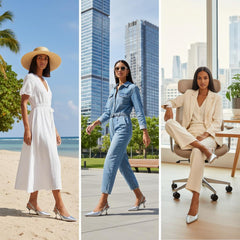 Tuhoomall High Heel Sandals for Women - Fashion Casual Pointed Toe With Mid Heel - Everyday Office Wear - Comfortable Rubber Sole