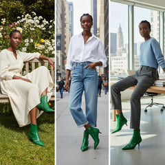 Tuhoomall Fashion Ankle Boots for Women, Comfortable Pointed Toe, Cat Heel with Hardware Buckles, Ideal for Parties and Daily Wear, Casual All-Season Style