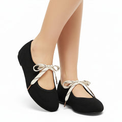 Tuhoomall Comfortable Casual Flat Shoes for Work and Everyday Wear - Low Top Round Toe Design with Rubber Sole in Solid Color