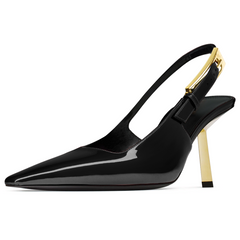 Tuhoomall Comfortable Almond Toe High Heel Sandals with Adjustable Buckle for Weddings, Parties, and Performances