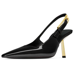 Tuhoomall Comfortable Almond Toe High Heel Sandals with Adjustable Buckle for Weddings, Parties, and Performances Tuhoomall