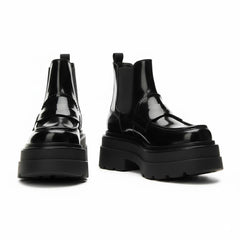 Tuhoomall Fashionable Women's Loafers Ankle Boots With 6cm Thick Sole For Everyday Use Stylish Waterproof Design In Solid Color Tuhoomall