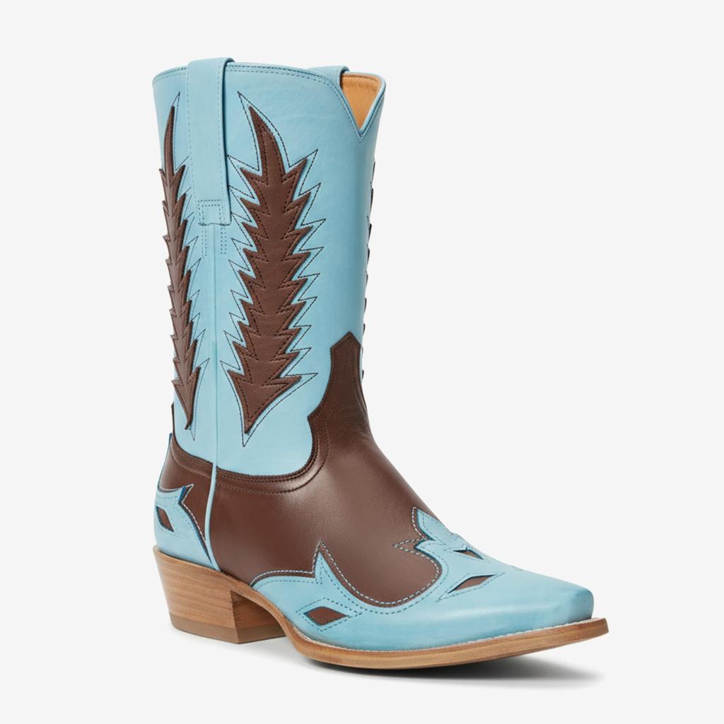 Tuhoomall Western Ankle Boots for Women, Floral Embroidered High Ankle, Casual Fashion, Slip-On Chunky Heel, Perfect for Parties and Travel Tuhoomall