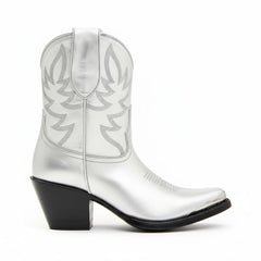 Tuhoomall Western Style Ankle Boots For Women, Vintage Plain Leather, Low Heel, Casual Chic, All-Season Fashion, Unique Embroidery Design