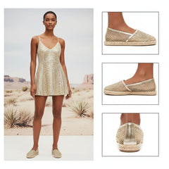 Tuhoomall Fisherman Flats Casual Shoes for Women with Rhinestone Detail, Round Toe, Slip-On Style, Rubber Sole, Stylish and Comfortable