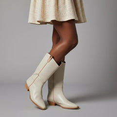 Tuhoomall Western Snip Toe Ankle Boots for Women, Classic All-Season Chunky Heel Rubber Sole, Easy Slip-On Design, Perfect for Casual and Office Wear