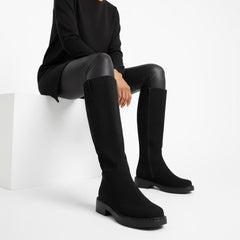 Tuhoomall Fashion Comfort Knee High Boots for Women - Low Heel Zipper Closure, Stylish for Office and Travel, Timeless Solid Color Design