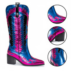 Tuhoomall Western Ankle Boots for Women, Comfortable Casual Style with Rhinestone Details, Perfect for Parties and Everyday Wear