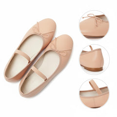 Tuhoomall Comfortable Mary Jane Flat Shoes with Bow, Slip-On Design for Fashionable Everyday Wear in Spring and Summer
