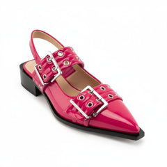 Tuhoomall Comfortable Low Heel Platform Shoes with Adjustable Metal Buckle for Casual and Office Use, Ideal for All-Season Wear