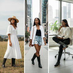 Tuhoomall Western Snip Toe Ankle Boots for Women, Classic All-Season Chunky Heel Rubber Sole, Easy Slip-On Design, Perfect for Casual and Office Wear