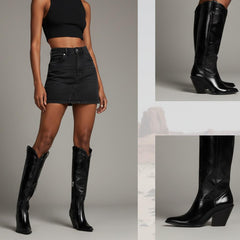 Tuhoomall Comfortable Embroidered Over-the-Knee Boots with Chunky 8cm Heels - Stylish for Fashion, Travel, and Performing