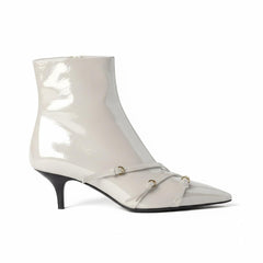 Tuhoomall Fashion Ankle Boots for Women, Comfortable Pointed Toe, Cat Heel with Hardware Buckles, Ideal for Parties and Daily Wear, Casual All-Season Style