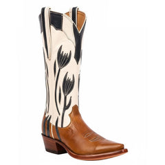 Tuhoomall Western Style Mid Calf Boots With Floral Embroidery - Casual Fashion Footwear For Travel And Parties, 2.00 In Heel, Snip Toe Design