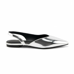 Tuhoomall Comfortable Flat Shoes with Metallic Finish, Vegan Leather, Elastic Slingback, Stylish for Casual, Office, and Daily Wear Tuhoomall