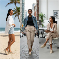 Tuhoomall Fisherman Flats Casual Shoes for Women with Rhinestone Detail, Round Toe, Slip-On Style, Rubber Sole, Stylish and Comfortable