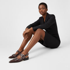 Tuhoomall Comfortable Low Heel Platform Shoes with Adjustable Metal Buckle for Casual and Office Use, Ideal for All-Season Wear