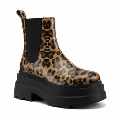 Tuhoomall Fashion Casual Waterproof Ankle Boots with Thick Sole, Round Toe, Easy Slip-On Design for Daily Office Wear