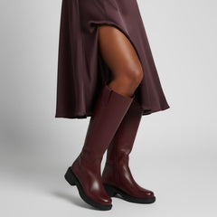 Tuhoomall Fashion Comfort Knee High Boots for Women - Low Heel Zipper Closure, Stylish for Office and Travel, Timeless Solid Color Design