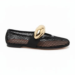 Tuhoomall Ballet Flats For Women, Casual Stylish Design, Perfect For Parties And Performances, Metal Buckle & Leather Lining, Comfortable Rubber Sole Tuhoomall