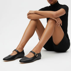 Tuhoomall Comfortable Flat Shoes For Women, Classic Office Style, Adjustable Buckle, Solid Color Design, Perfect For Spring And Summer