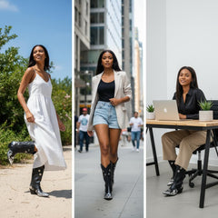 Tuhoomall Western Ankle Boots for Women, Chunky Heel 2.52in, Star Embroidery, Casual Fashion Footwear for Everyday Style and Rodeo Events