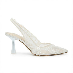 Tuhoomall Stylish Floral High Heels with Beaded Embellishment for Parties, Dancing, and Office Wear Tuhoomall