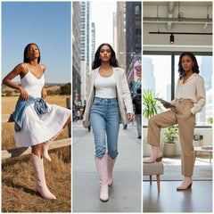 Tuhoomall Western Knee-High Boots For Women With Embroidery And Zipper, Chunky Heel For Travel, Outdoor, Fashion Casual, Party And Dance