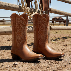 Tuhoomall Stylish Embroidered Low Heel Ankle Boots for Women - Perfect for Parties and Casual Occasions